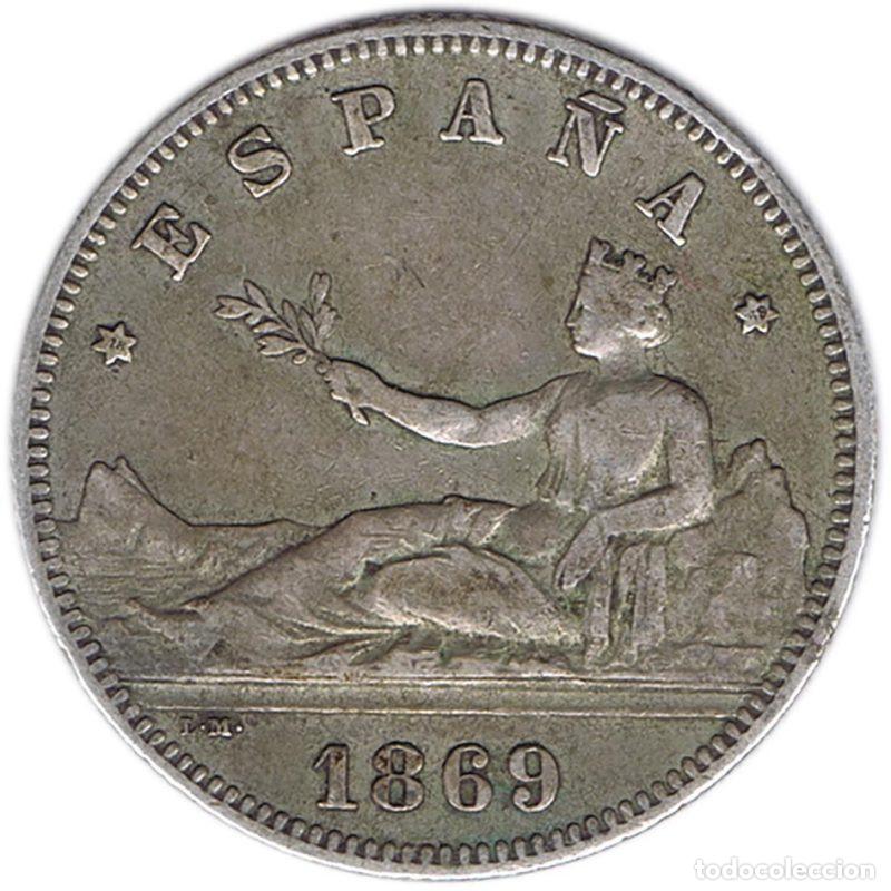 Monedas de Espa&ntilde;a: ESPA&Ntilde;A 2 PESETAS DE PLATA GOBIERNO PROVISIONAL 1869 *69