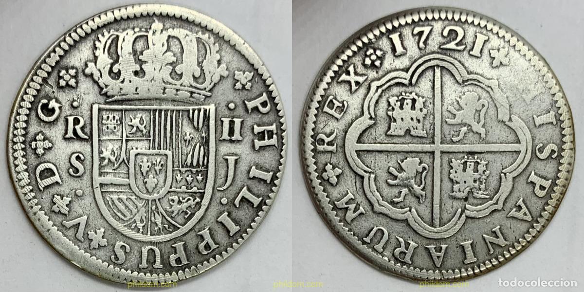 Monedas de Espa&ntilde;a: 3191 ESPA&Ntilde;A 1721 FELIPE V - 1721 - 2 REALES - SEVILLA - J