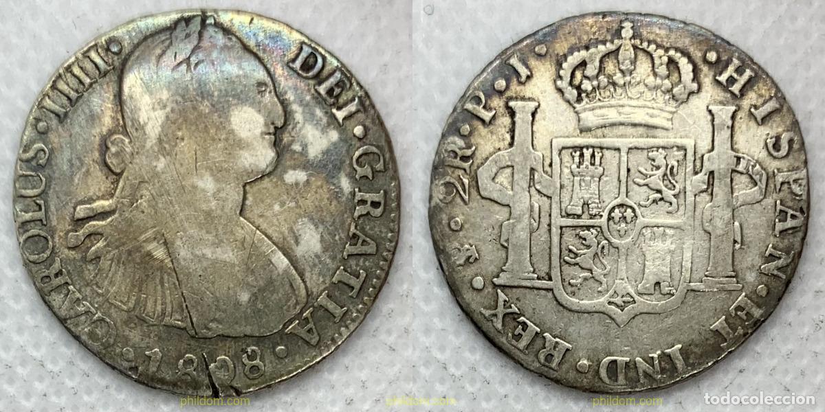 Monedas de Espa&ntilde;a: 3145 ESPA&Ntilde;A 1808 CARLOS IV 2 REALES 1808 PJ
