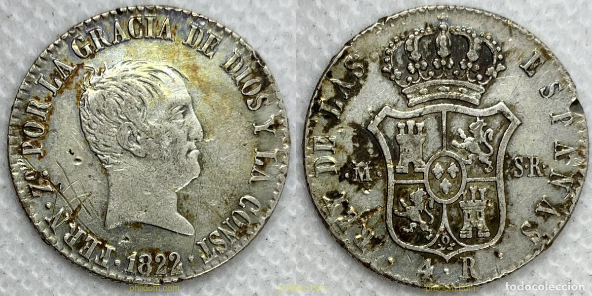 Monedas de Espa&ntilde;a: 3211 ESPA&Ntilde;A 1822 FERNANDO VII 1822 4 REALES SR MADRID