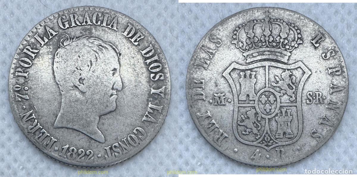 Monedas de Espa&ntilde;a: 5177 ESPA&Ntilde;A 1822 FERNANDO VII 1822 4 REALES SR MADRID