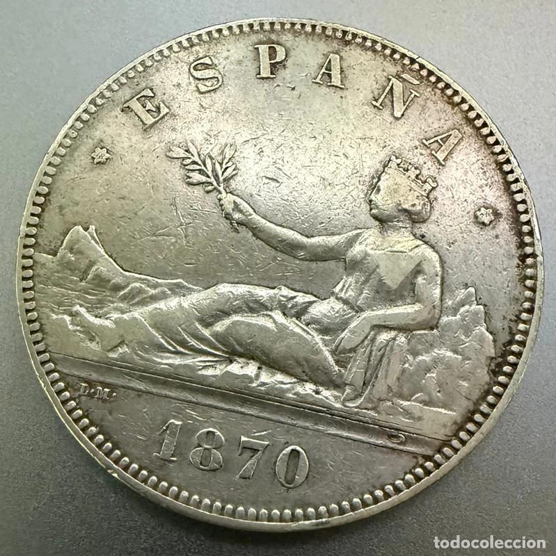Monedas de Espa&ntilde;a: 5 Pesetas 1870 Gobierno Provisional Plata