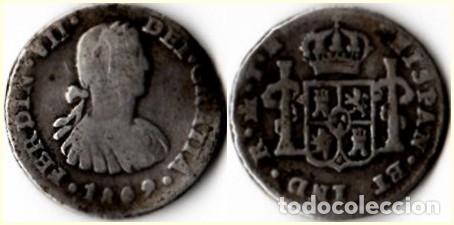 Monedas de Espa&ntilde;a: 1809 - ESPA&Ntilde;A - FERNANDO VII - 1/2 REAL - KM # 73 - MEXICO