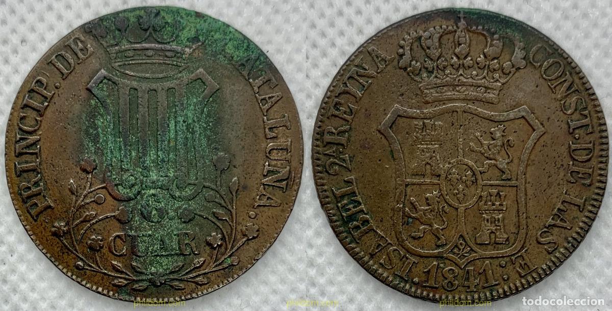 Monedas de Espa&ntilde;a: 2325 ESPA&Ntilde;A 1841 PRINCIPADO DE CATALUNYA ISABEL II 6 CUARTOS 1841