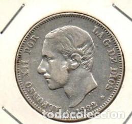 Monedas de Espa&ntilde;a: ALFONSO XII DOS PESETAS 1882 *82 MSM PLATA BONITA PIEZA