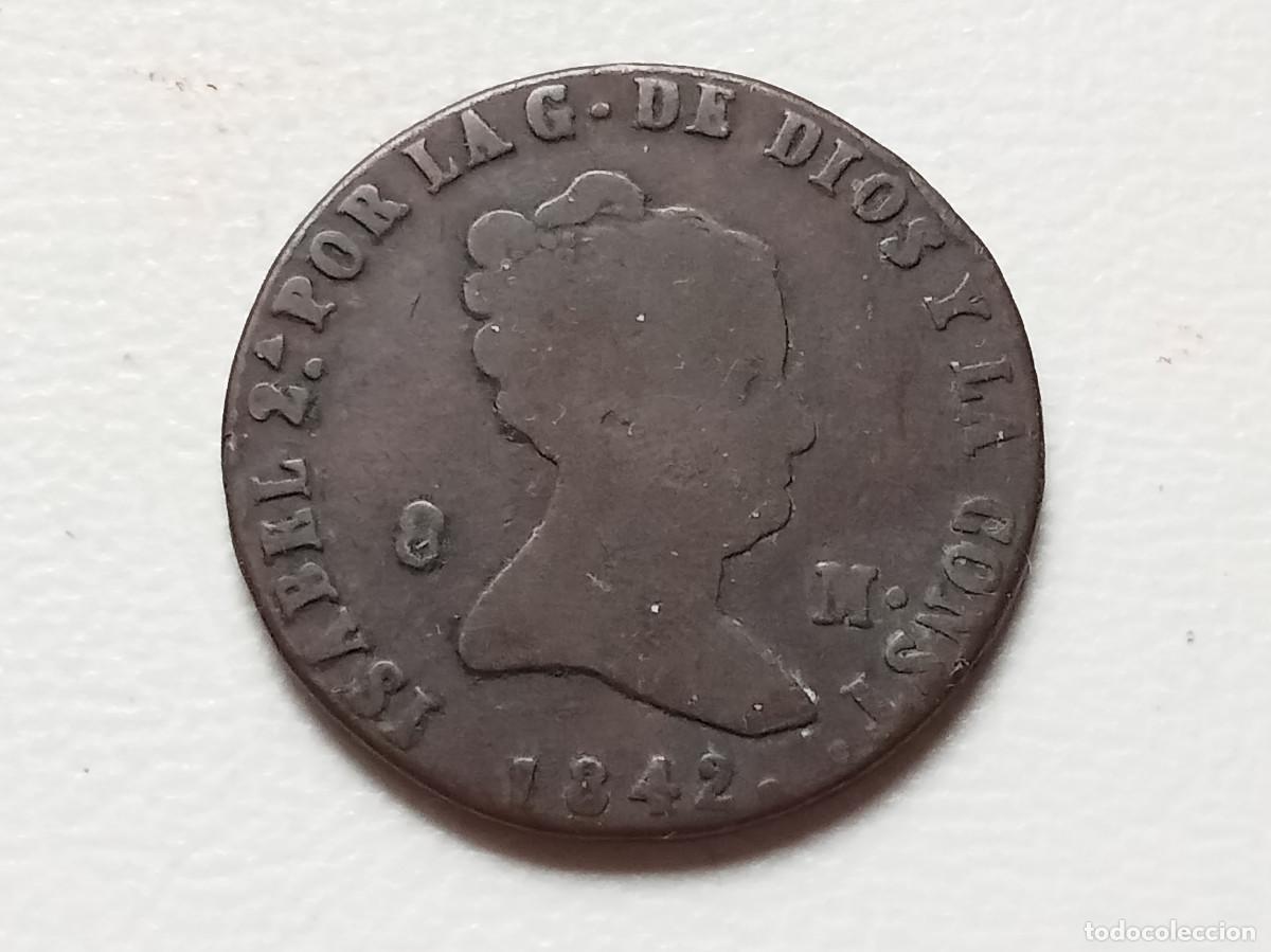 Monedas de Espa&ntilde;a: ISABEL II 8 MARAVED&Iacute;S 1842 SEGOVIA BC+