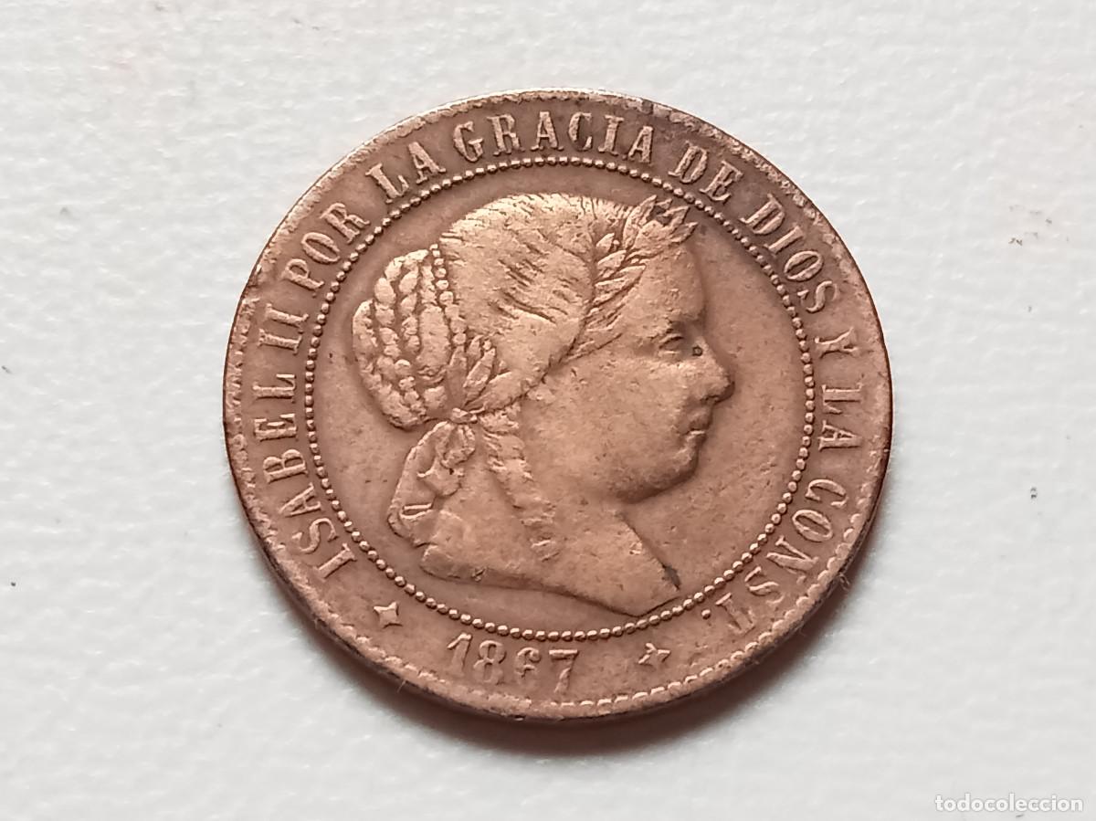 Monedas de Espa&ntilde;a: ISABEL II 2 1/2 C&Eacute;NTIMOS DE ESCUDO 1867 JUBIA MBC-