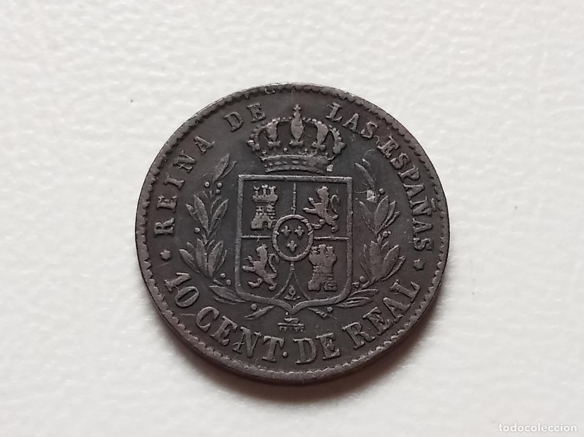 Monedas de Espa&ntilde;a: ISBEL II 10 C&Eacute;NTIMOS DE REAL 1857 SEGOVIA MBC-