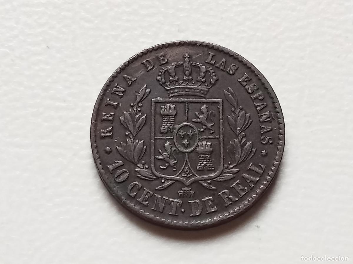 Monedas de Espa&ntilde;a: ISBEL II 10 C&Eacute;NTIMOS DE REAL 1858 SEGOVIA MBC