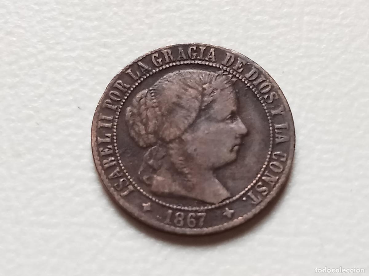 Monedas de Espa&ntilde;a: ISABEL II 1 CENTIMO DE ESCUDO 1867 JUBIA MBC-