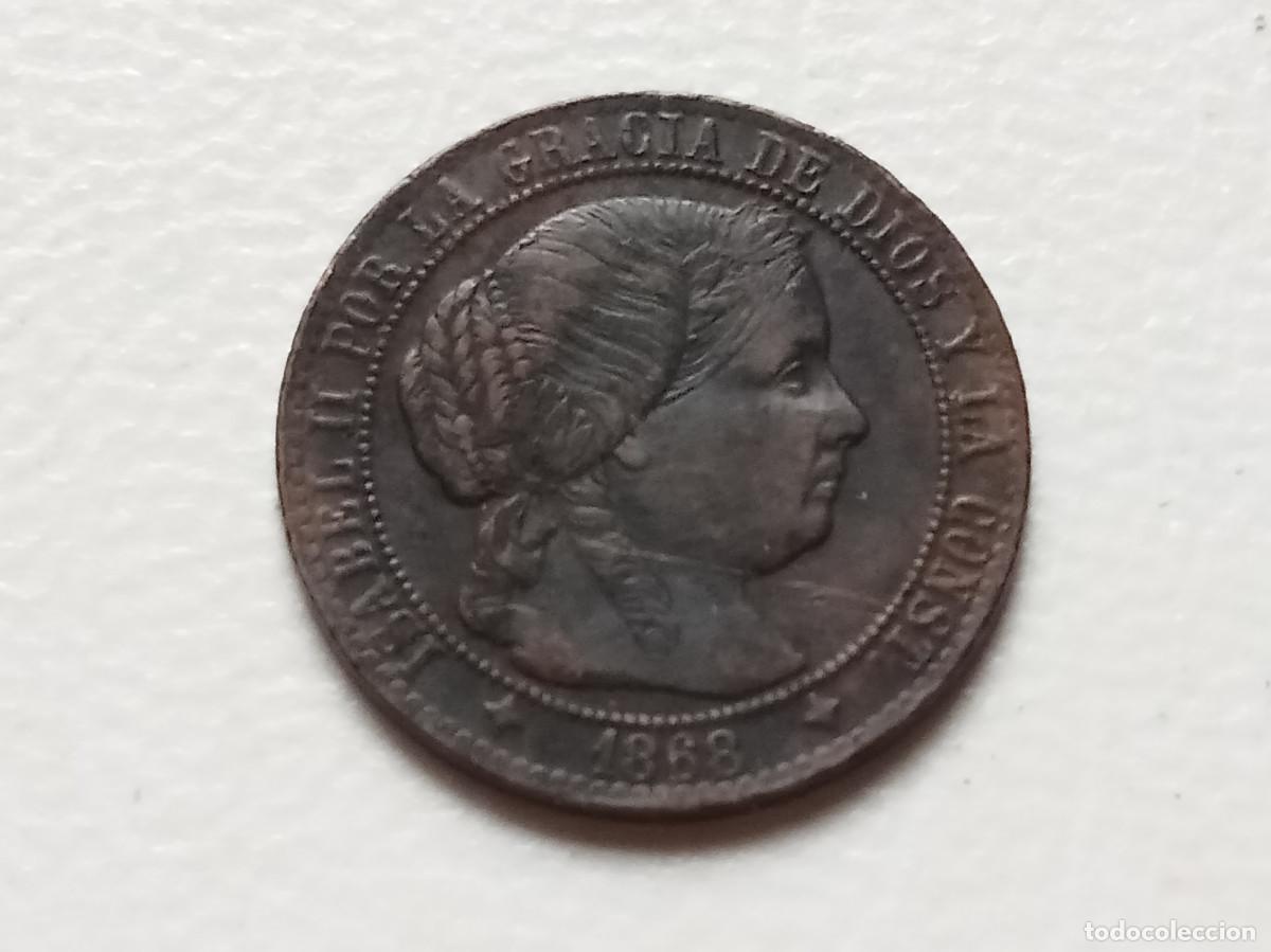 Monedas de Espa&ntilde;a: ISABEL II 1 CENTIMO DE ESCUDO 1868 JUBIA MBC-