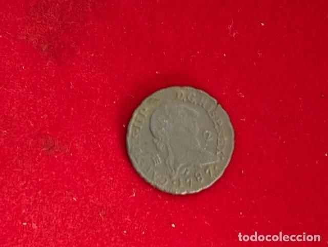 Monedas de Espa&ntilde;a: 2 maravedis, Carlos III, 1787 segovia