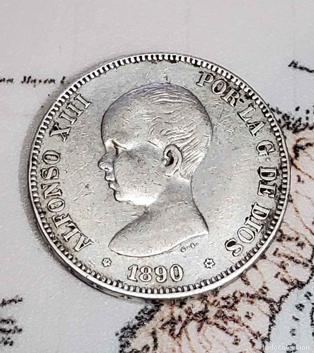 Monedas de Espa&ntilde;a: 5 pesetas de Espa&ntilde;a de 1890 estrella 90 PGM. MUY BUEN ESTADO DE CONSERVACION