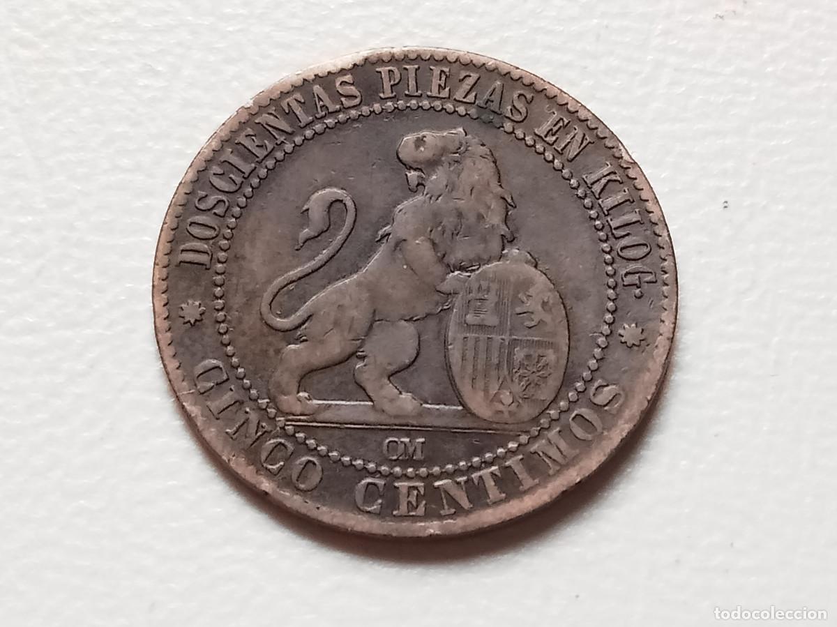 Monedas de Espa&ntilde;a: GOBIERNO PROVISIONAL 5 C&Eacute;NTIMOS 1870 OM MBC-/BC+ - Foto 1