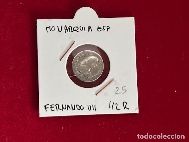 Monedas de Espa&ntilde;a: Fernando VII, medio Real Mejico 1811,