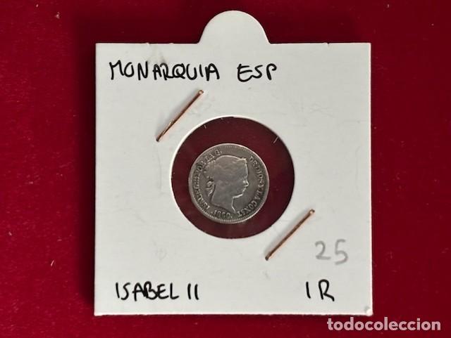Monedas de Espa&ntilde;a: Isabel II, 1 Real, Barcelona 1860 - Foto 1