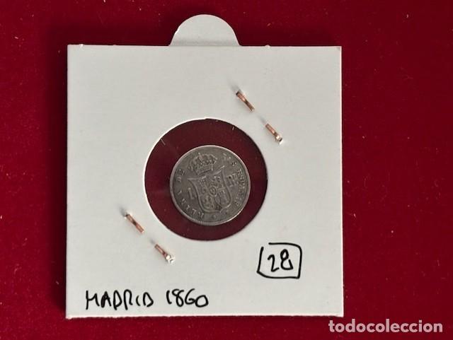 Monedas de Espa&ntilde;a: Isabel II, 1 Real, Barcelona 1860 - Foto 2