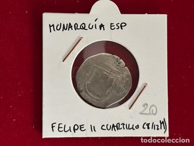 Monedas de Espa&ntilde;a: Felipe II, Cuartillo, Toledo S/D - Foto 1