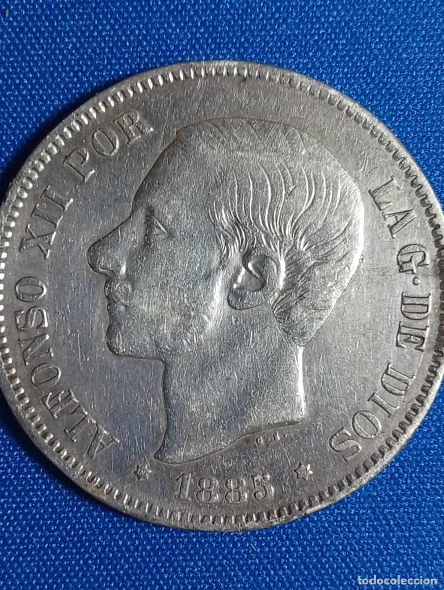 Monedas de Espa&ntilde;a: Moneda plata 5 ptas. Alfonso XII 1885