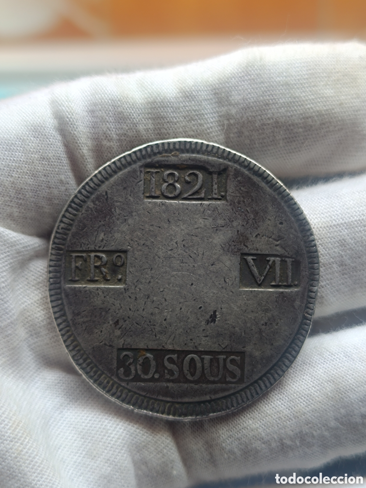 Monedas de Espa&ntilde;a: 30 sous 1821 Fernando VII. Mallorca. Con certificado de autenticidad