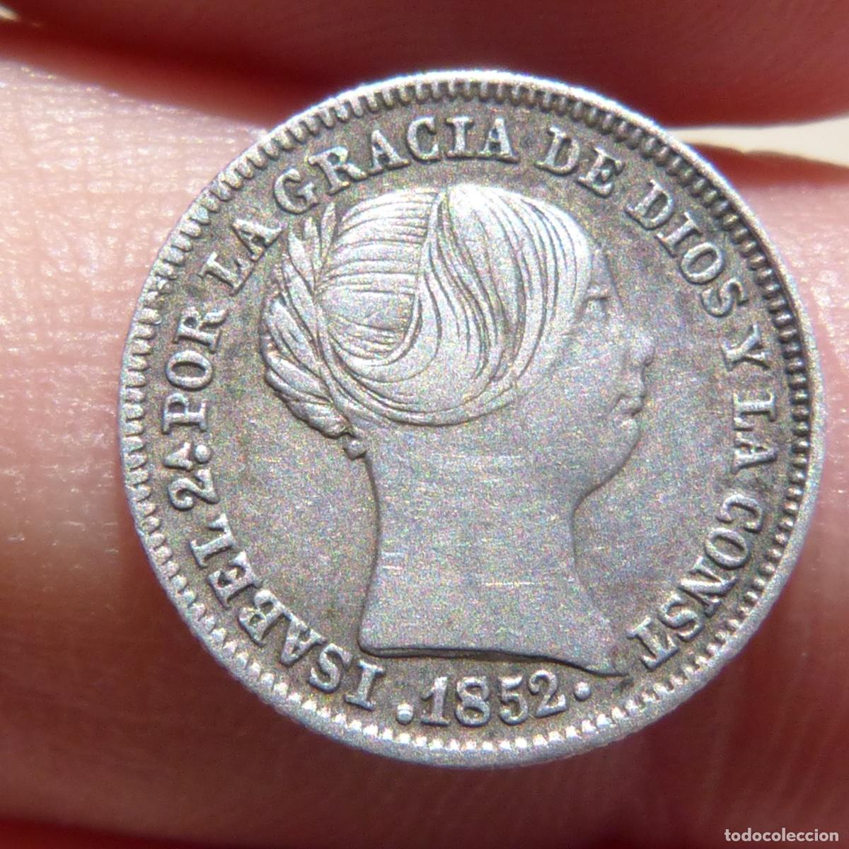 Monedas de Espa&ntilde;a: 1 real 1852, Madrid, Isabel II, 1,24gr.