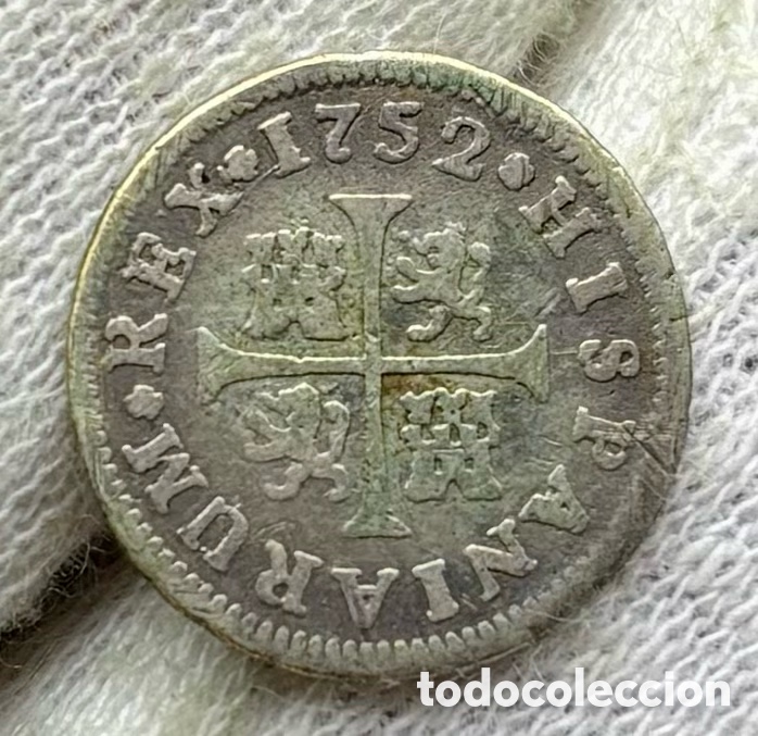 Monedas de Espa&ntilde;a: Moneda PLATA 1/2 Real 1752 Madrid. FERNANDO VI
