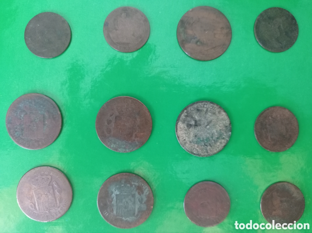 Monedas de Espa&ntilde;a: Lote de monedas antiguas desgastadas