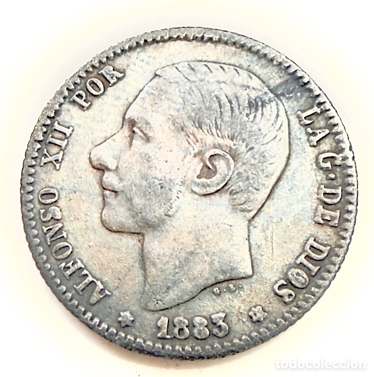 Monedas de Espa&ntilde;a: 1 Peseta Plata 1885 Alfonso XII &ndash; Espa&ntilde;a &ndash; Escudo Completo &ndash; Moneda Hist&oacute;rica