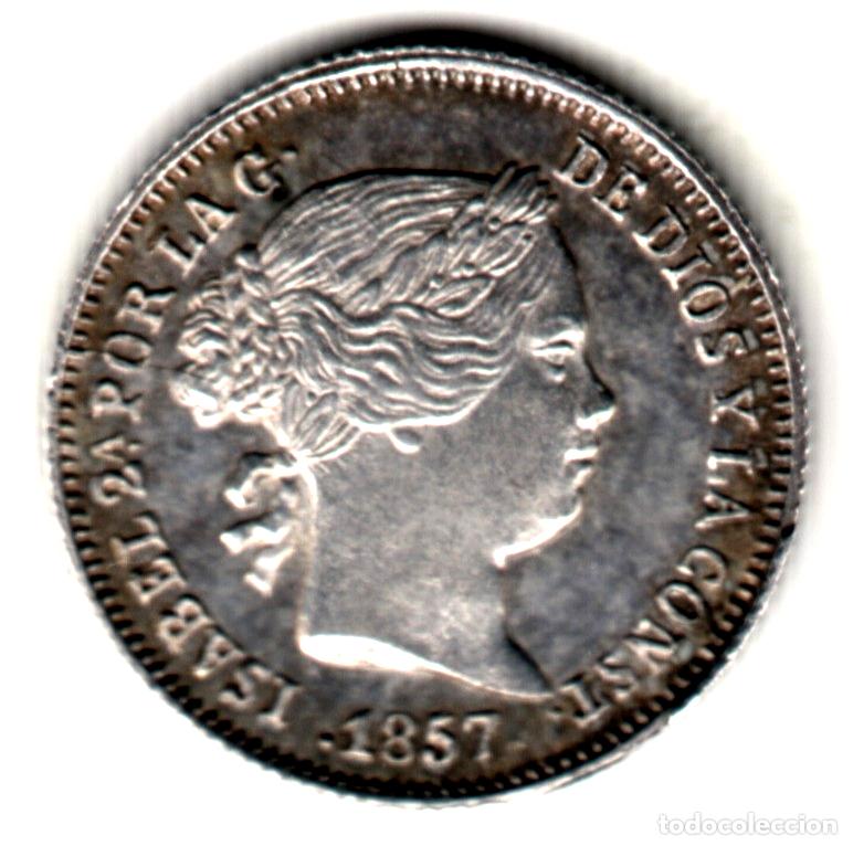 Monedas de Espa&ntilde;a: ESPA&Ntilde;A 1 real plata 1857 Sevilla - Reina Isabel II sin circular