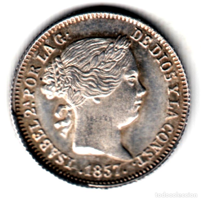 Monedas de Espa&ntilde;a: ESPA&Ntilde;A 1 real plata 1857 Sevilla - Reina Isabel II sin circular - impresionante calidad