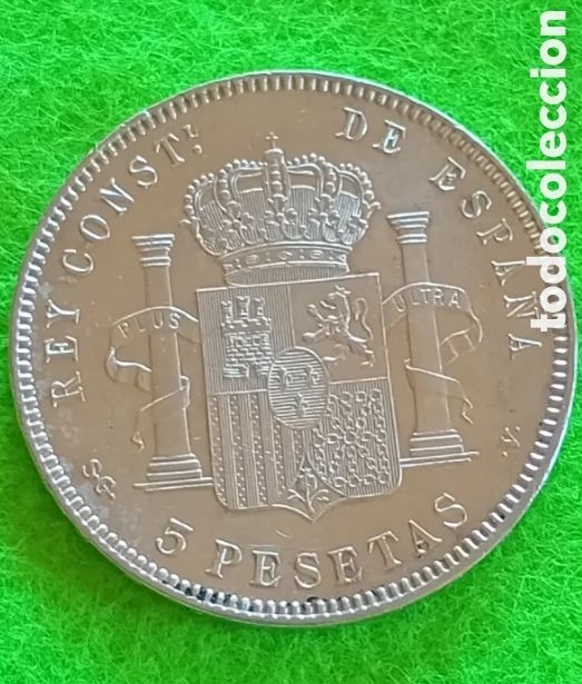 Monedas de Espa&ntilde;a: Plata. 5 pesetas de 1889 en excelente estado.24.89gs