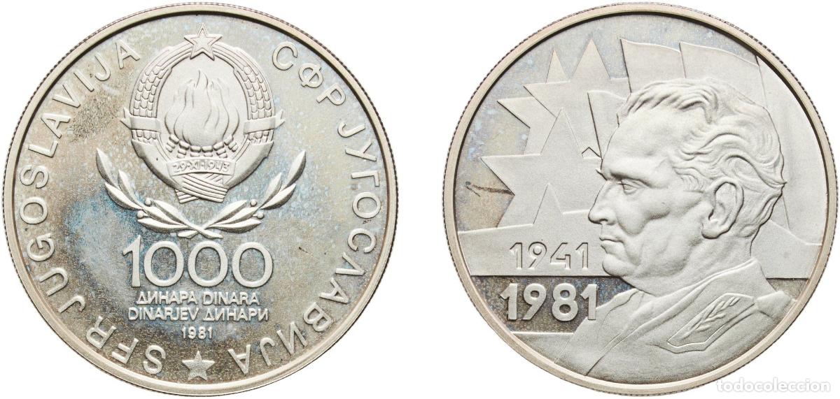 Monedas de Espa&ntilde;a: Yugoslavia Socialist Federal Republic 1981 1000 Dinara (Uprising) Silver (.750) Zlatara Majdanpek M