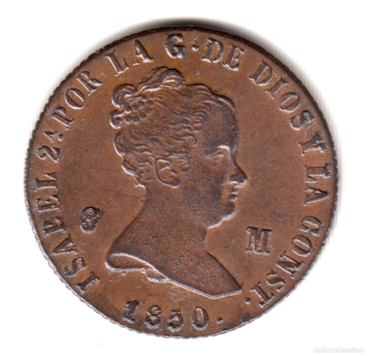 Monedas de Espa&ntilde;a: ESPA&Ntilde;A 8 maravedis cobre 1850 Jubia - Reina Isabel II