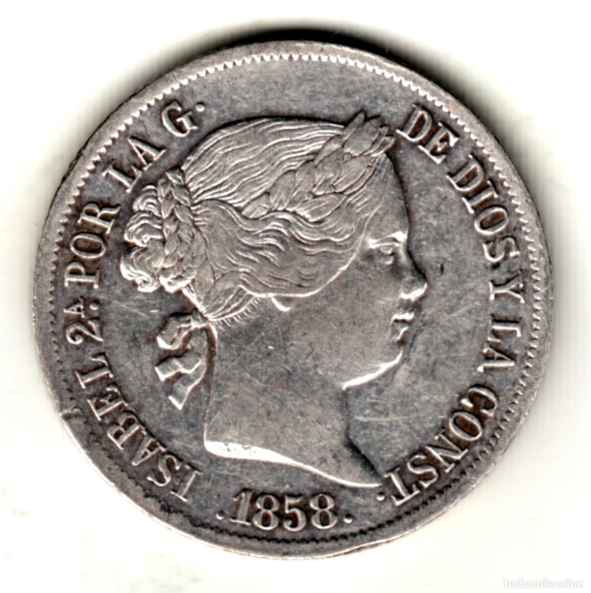 Monedas de Espa&ntilde;a: ESPA&Ntilde;A 4 reales plata 1858 ceca de Madrid - Reina Isabel II
