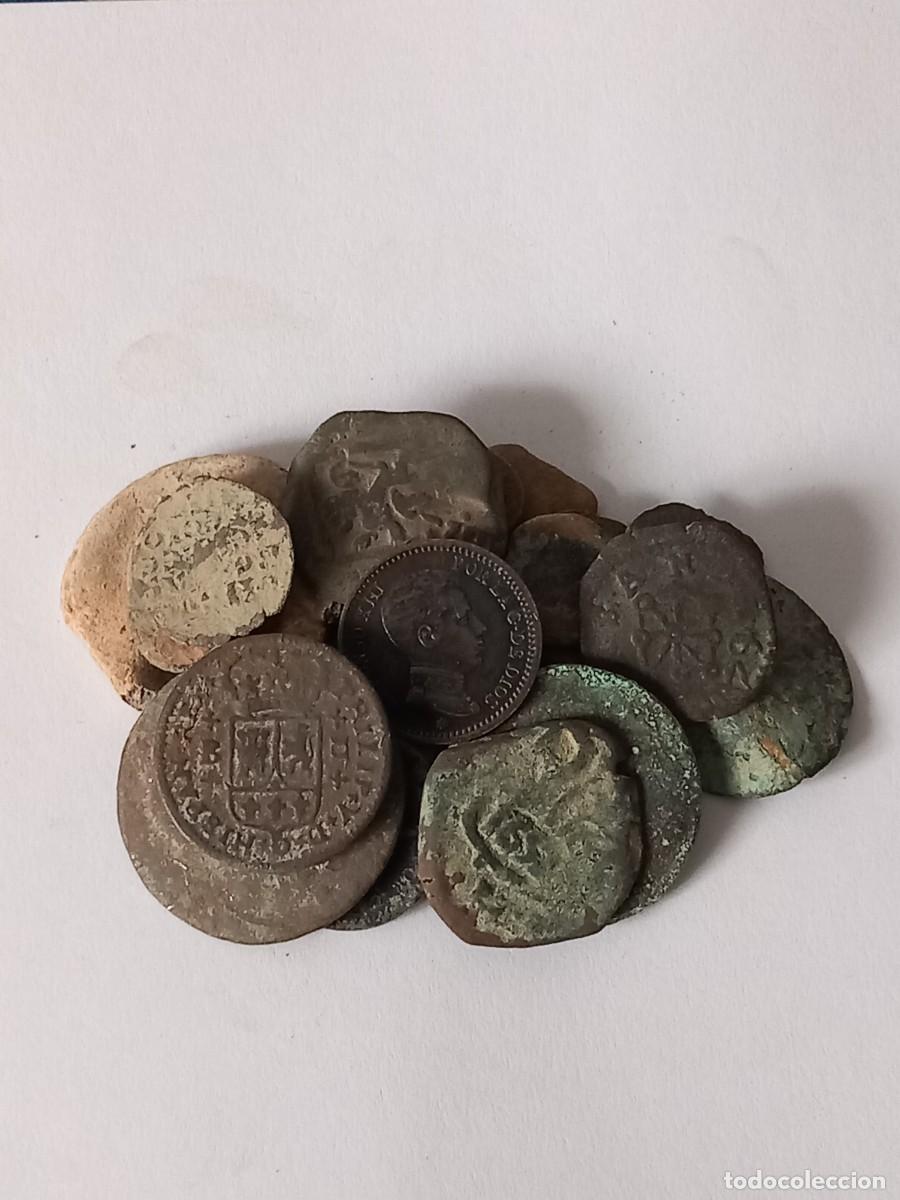 Monedas de Espa&ntilde;a: Lote 6 de 25 monedas espa&ntilde;olas, diferentes &eacute;pocas y estados. Para limpiar y expertizar. Oportunidad