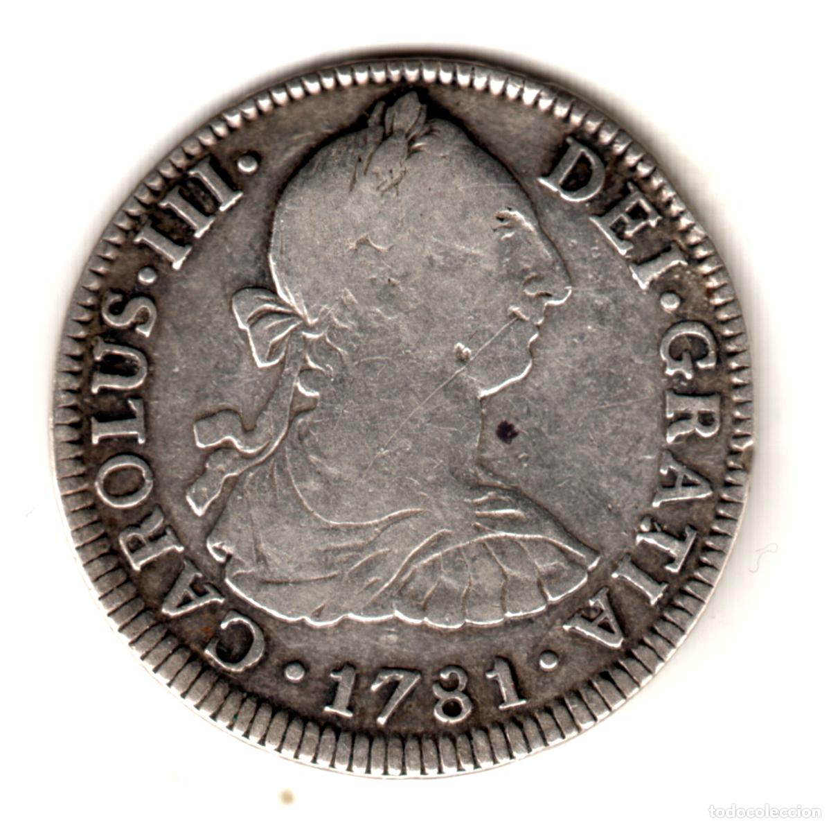 Monedas de Espa&ntilde;a: ESPA&Ntilde;A 2 Reales plata 1781 FF. ceca de Mexico - Rey Carlos III