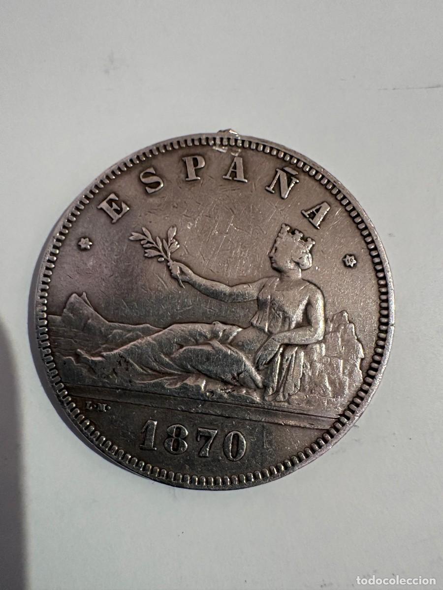 Monedas de Espa&ntilde;a: MONEDA DE ESPA&Ntilde;A 5 PESETAS PLATA 1870 - Foto 1