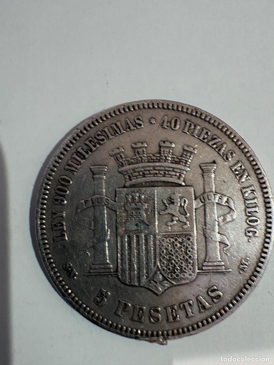 Monedas de Espa&ntilde;a: MONEDA DE ESPA&Ntilde;A 5 PESETAS PLATA 1870 - Foto 2