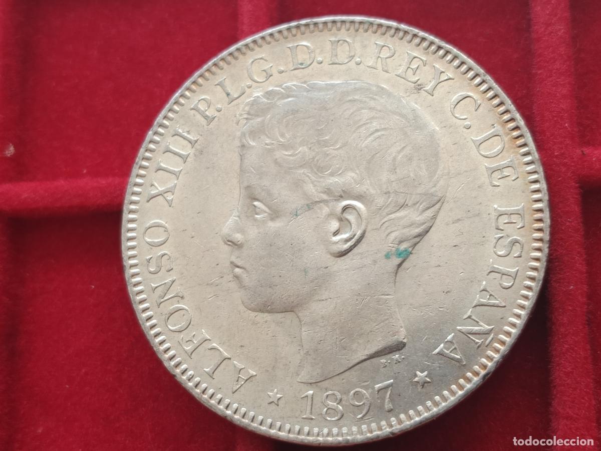Monedas de Espa&ntilde;a: Excelente duro de Filipinas. Un peso 1897. Plata original MBC+/EBC-
