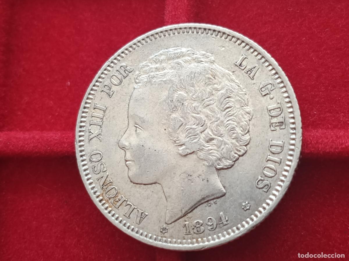 Monedas de Espa&ntilde;a: Rara 2 pesetas de plata de 1894 EBC