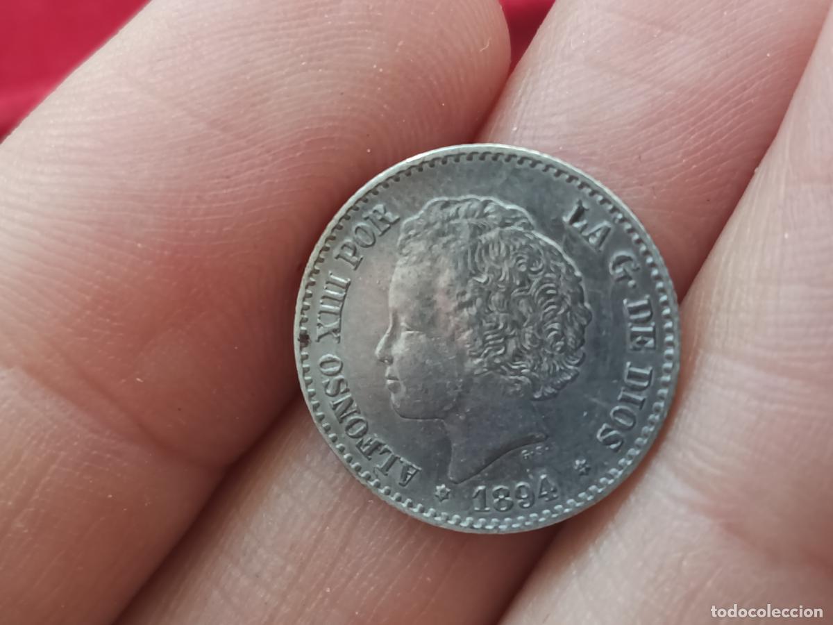 Monedas de Espa&ntilde;a: 50 c&eacute;ntimos de plata de 1894. MBC+ P&aacute;tina