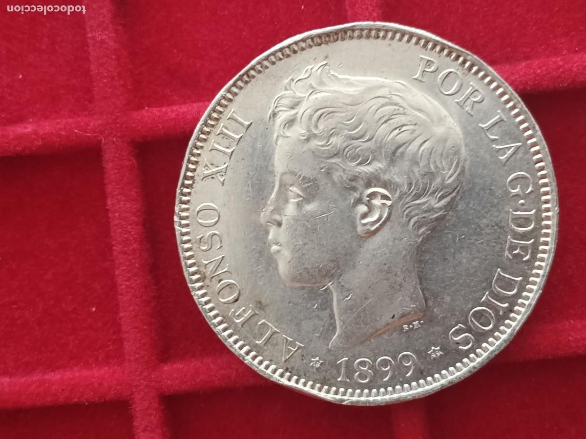 Monedas de Espa&ntilde;a: Excelente duro de 5 pesetas de plata de 1899 Brillo original