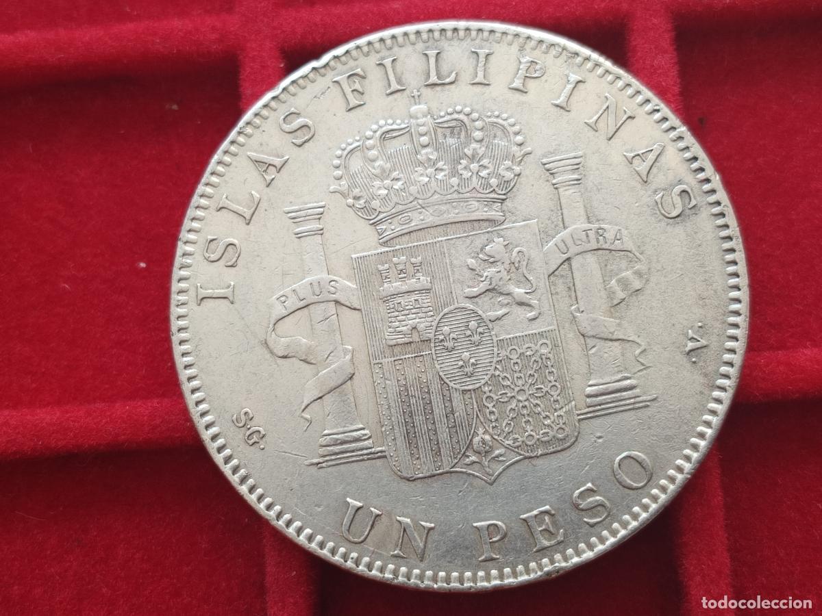 Monedas de Espa&ntilde;a: Duro de Filipinas. Un peso 1897. Plata original EBC-