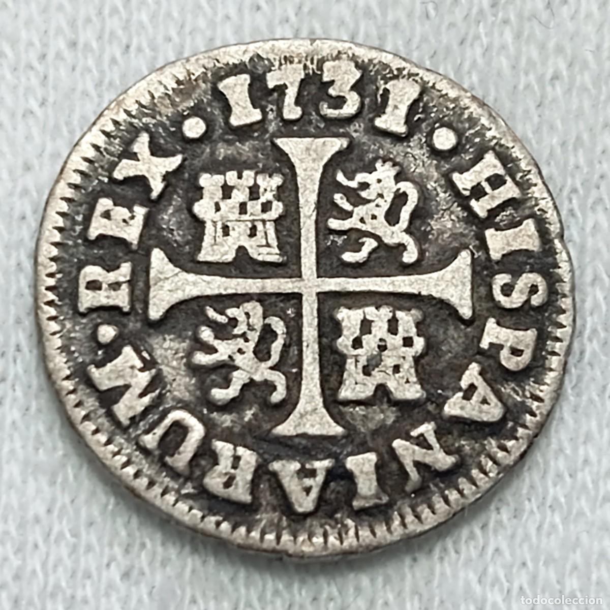 Monedas de Espa&ntilde;a: ⚜️ BBD5 7. Plata. Espa&ntilde;a. Felipe V. Madrid JF. 1/2 real 1731. 1,33 g