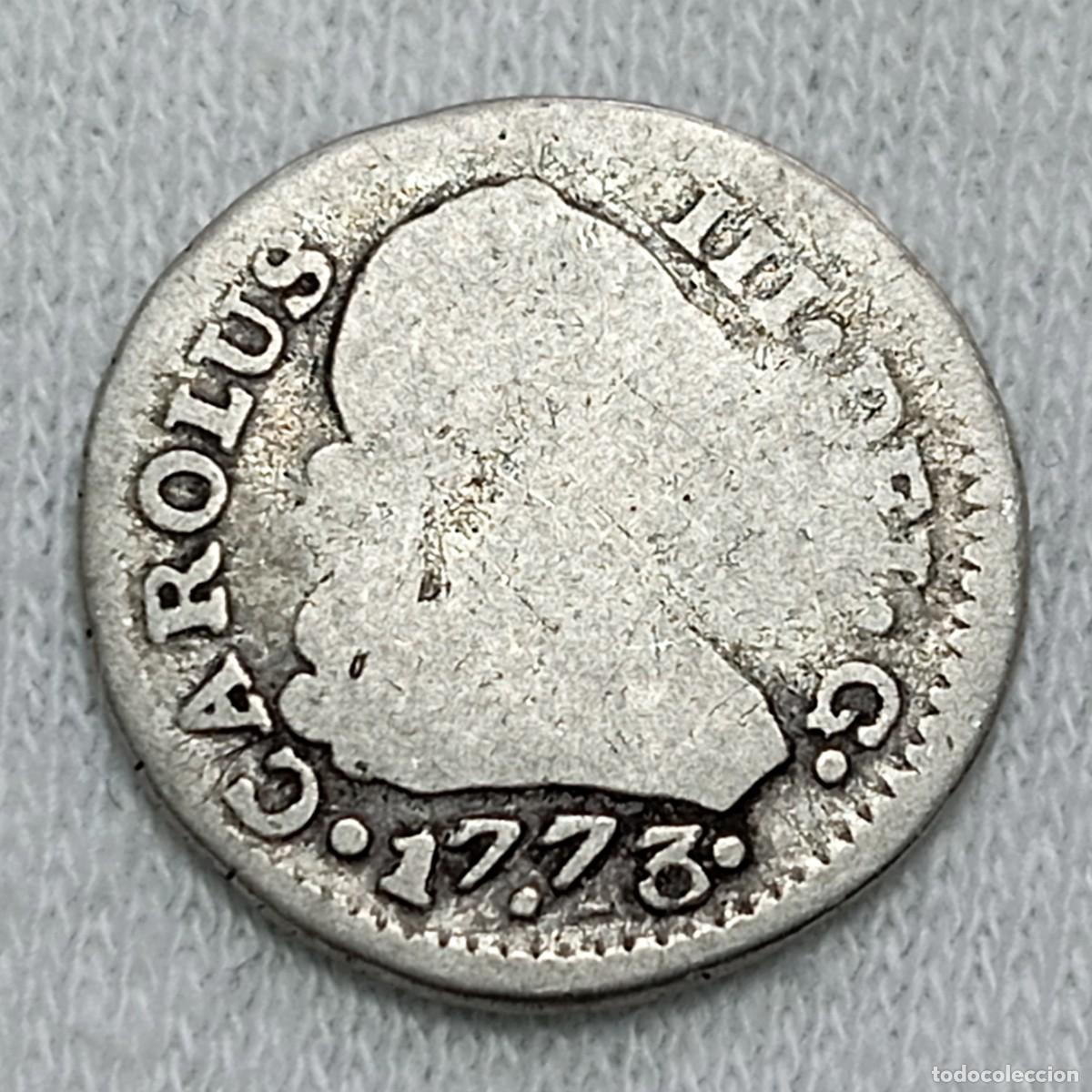 Monedas de Espa&ntilde;a: ⚜️ BBD6 0. Plata. Escasa. Espa&ntilde;a. Carlos III. Sevilla CF. 1/2 real 1773. 1,33 g