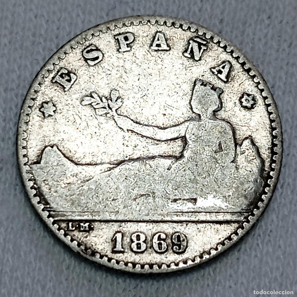 Monedas de Espa&ntilde;a: ⚜️ BBD6 5. Plata. Espa&ntilde;a. Gobierno Provisional. 50 c&eacute;ntimos 1869 *-9 SN M. 2,35 g
