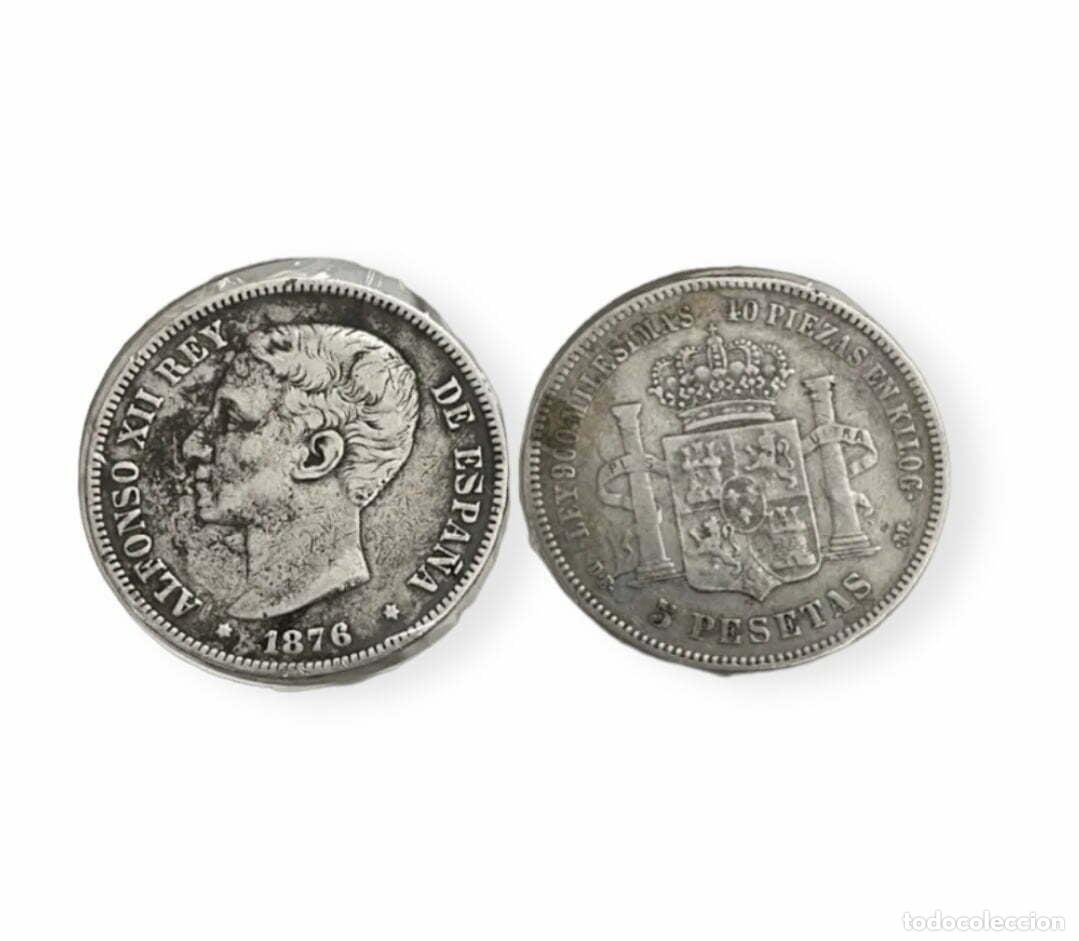 Monedas de Espa&ntilde;a: Moneda plata 5 pesetas Alfonso XII, Rey de Espa&ntilde;a a&ntilde;o 1881