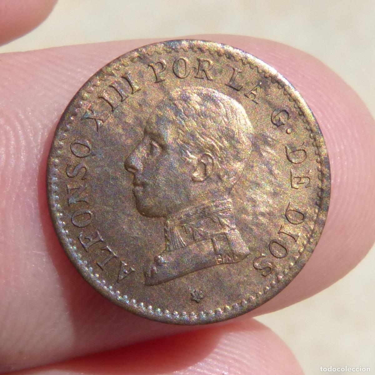 Monedas de Espa&ntilde;a: 1 centimo 1912, estrella visible 2* pcv, 0,98gr.