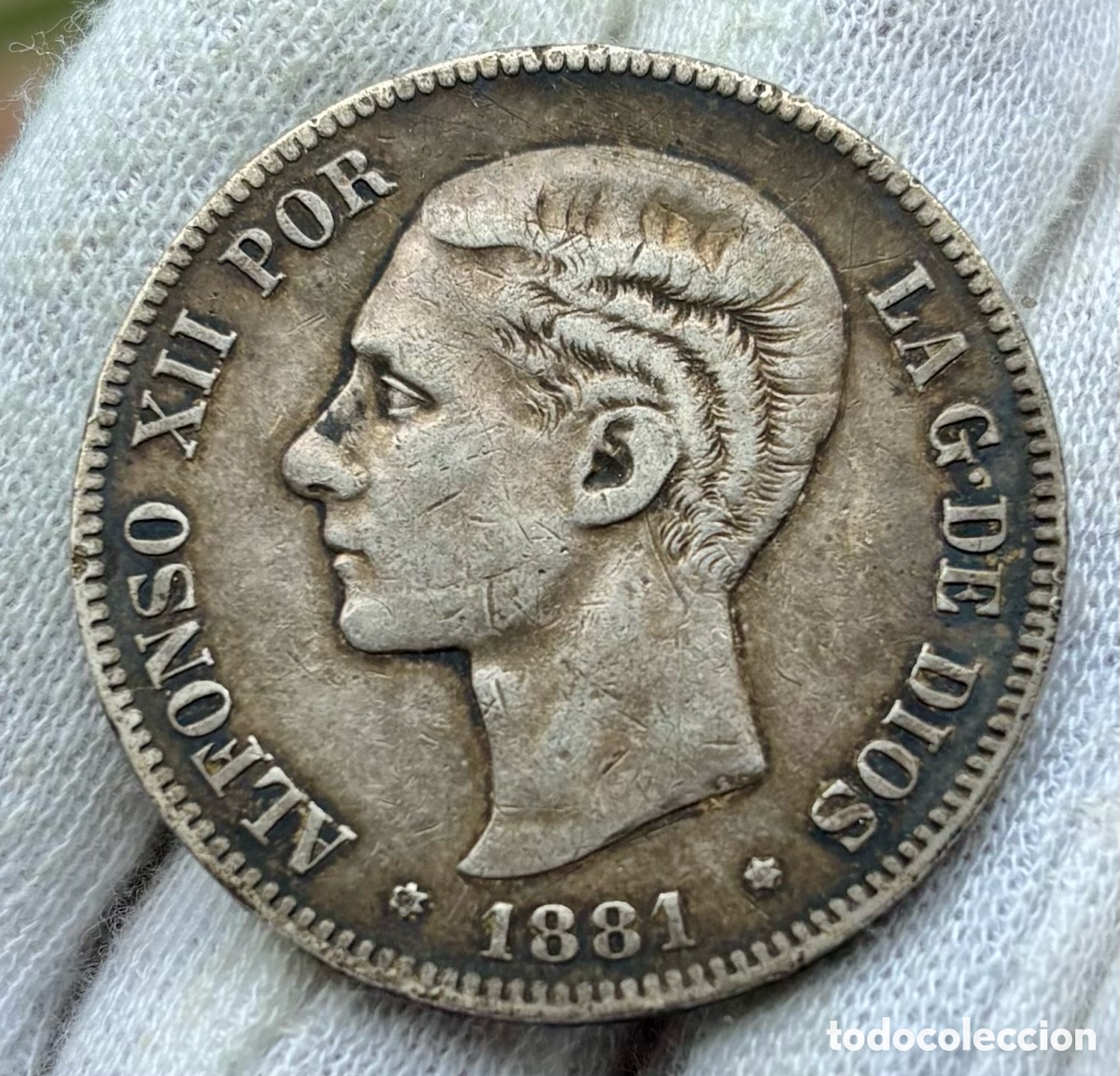 Monedas de Espa&ntilde;a: Moneda PLATA 5 Pesetas 1881 *(X8-81) ALFONSO XII