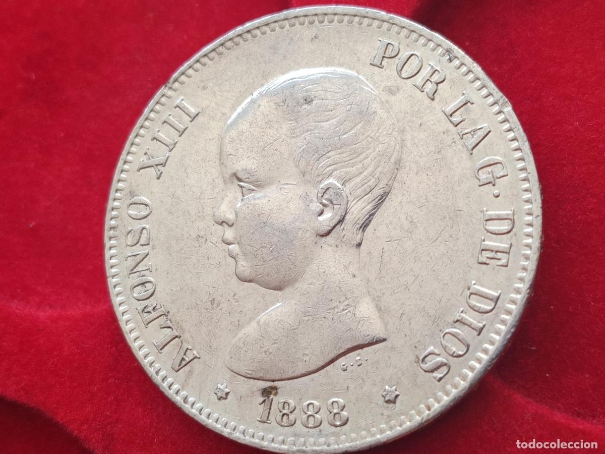 Monedas de Espa&ntilde;a: Duro original de 5 pesetas de plata de 1888 MBC+
